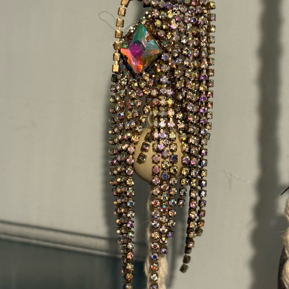 Aurora Borealis Elegant Gold and  Crystal Earrings